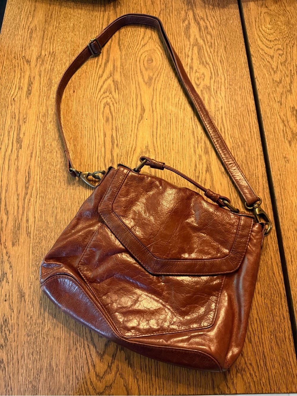 Latico Classic Brown Leather Crossbody Bag